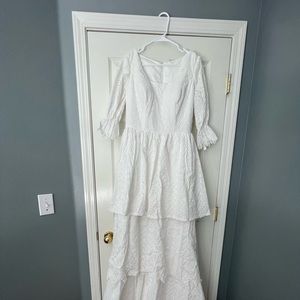 White Ruffle Wedding Dress